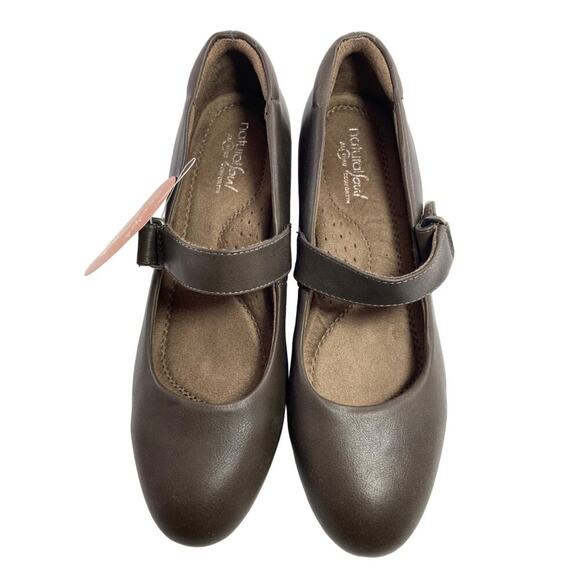 Natural Soul Mary Jane Shoes With Memory Foam Arch Support Size 9M   Brown - Picture 1 of 11